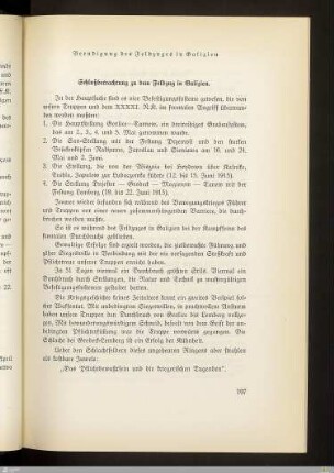 Schlußbetrachtung zu dem Feldzug in Galizien