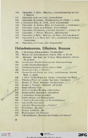 Holzschnitzereien, Elfenbein, Bronzen (Nr. 852-879)