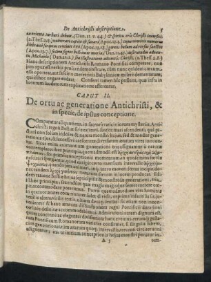 Caput II. De ortu ac generatione Antichristi, & in specie, de ipsius conceptione
