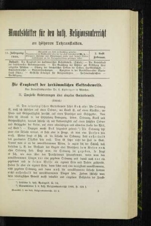 ¬Die¬ Tragkraft der herkömmlichen Gottesbeweise : (Schluß)