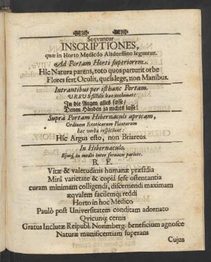 Sequuntur Inscriptiones, [...]