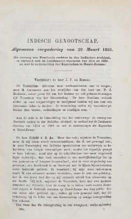 Algemeene vergadering van 29 Maart 1881
