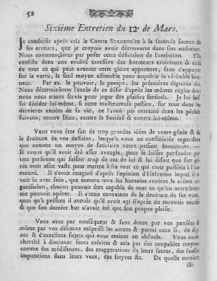 Sixiéme Entretien du 12e de Mars.