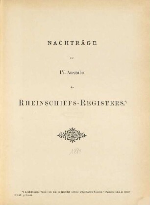 Rheinschiffs-Register. 4. 1884, Nachtr.