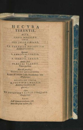 Hecyra Terentii.