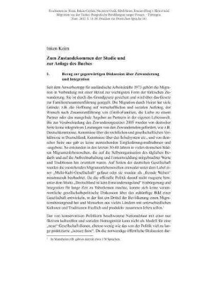 Zum Zustandekommen der Studie und zur Anlage des Buches