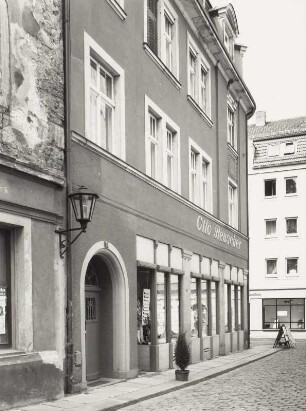 Pirna-Altstadt. Wohnhaus mit Laden (bezeichnet 1913), Schössergasse 5. Straßenansicht