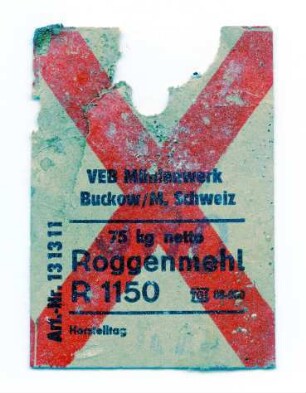 VEB Mühlenwerke Buckow Roggenmehl