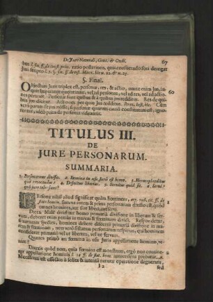 Titulus III. De jure personarum.