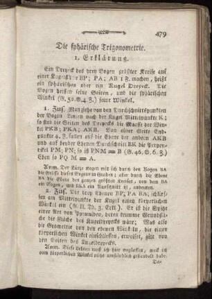 Die sphärische Trigonometrie.