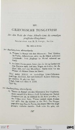XIV. Griechische Tongefässe (Nr. 901-934)
