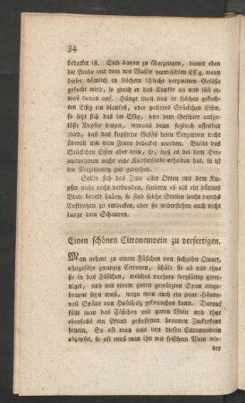 Einen schönen Citronenwein zu verfertigen.