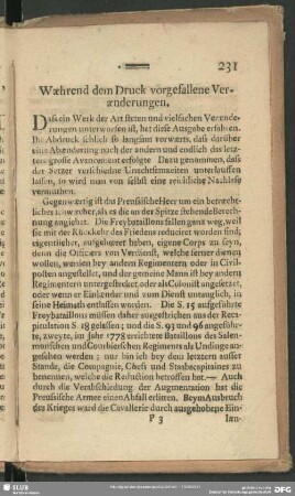 Während dem Druck vorgefallene Veränderungen
