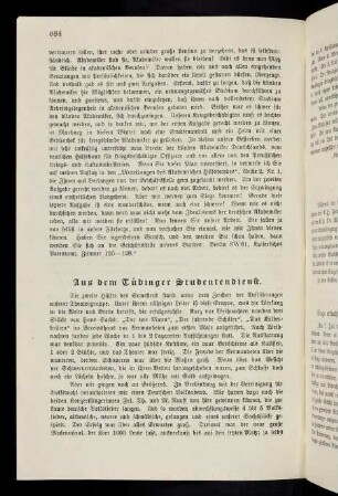 684-686, Aus dem Tübinger Studentendienst. Tübingen.