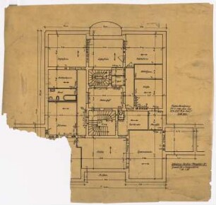 Wohnhäuser Hohenzollernstraße/Menzelstraße/Wölflstraße, Breslau: Menzelstraße 87: Grundriss Hochpaterre 1:50