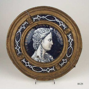 Limogesmedaillon mit dem Bildnis der Cornelia Sinnae