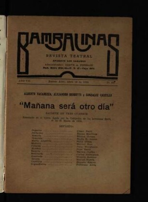 Mañana será otro día : sainete en tres cuadros
