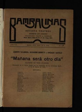 Mañana será otro día : sainete en tres cuadros