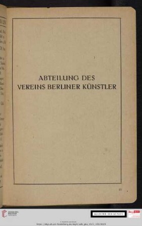 Abteilung des Vereins Berliner Künstler