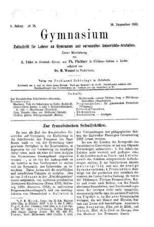 Zur französischen Schullektüre