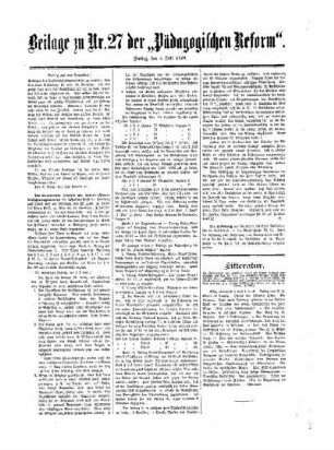 Litteratur : Beilage zu No. 27 der Pädagogischen Reform