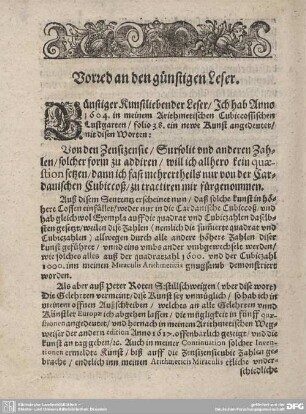 Vorred an den günstigen Leser.