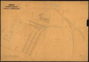 Viehmarkt und Schlachthof, Berlin Bebauungsplan Ackerstraße/ Brunnenstraße von 1862: Lageplan mit Gleisanschluss
