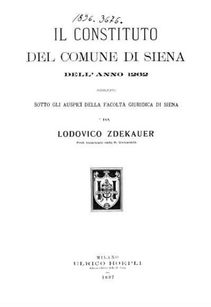 Il constituto del comune di Siena dell'anno 1262