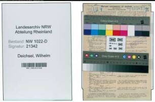 Entnazifizierung Wilhelm Deichsel , geb. 31.08.1895 (Polizeiassistent)