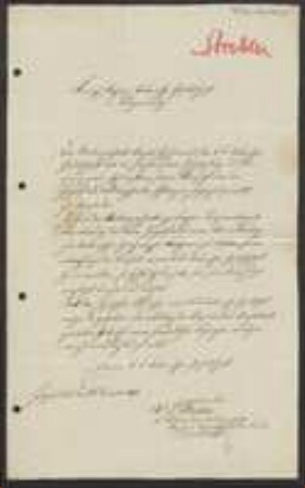 Brief von L. Friedrich Strehler an Regensburgische Botanische Gesellschaft