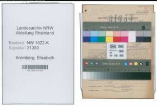 Entnazifizierung Elisabeth Kromberg , geb. 26.04.1892 (Postsekretaerin)