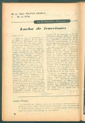 Lucha de fracciones : De la vieja política criolla y ... de la otra