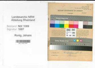 Entnazifizierung Johann Ronig , geb. 24.08.1908 (Unterbrandmeister)