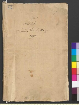 Alter Umschlag "Briefe Januar Februar März 1798."
