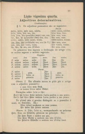 Lição vigesima quarta. - Adjectivos determinativos. (Continuação).