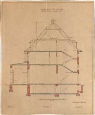 Billing, Hermann; Frankenthal, Zuckerfabrikstr.; Zuckerfabrik, Umbau Verwaltungsgebäude - Pförtnerhaus (Querschnitt)