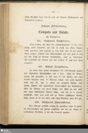 Zehnte Abtheilung. Compots und Salate