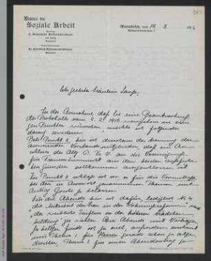 Brief von Elisabeth Altmann-Gottheiner an Helene Lange