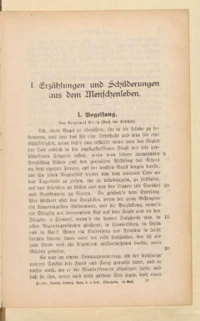 I. Erzählungen und Schilderungen aus dem Menschenleben