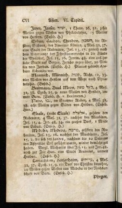 CVI-CX, Jazer, Jaeser; Mannith, Minnith; ...