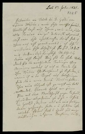 Nr. 1325: Brief von Friedrich Gottlieb Welcker an Karl Otfried Müller, Bonn, 17.2.1835