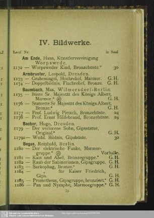 IV. Bildwerke