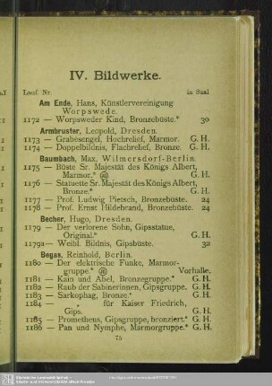 IV. Bildwerke