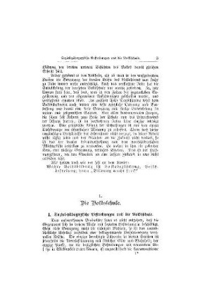 Sozial-pädagogische Bestrebungen und die Volksschule : I. Die Volksschule