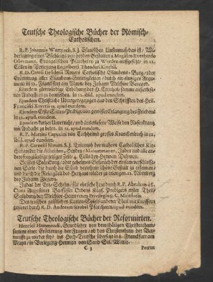 Teutsche Theologische Bücher der Römisch-Catholischen.