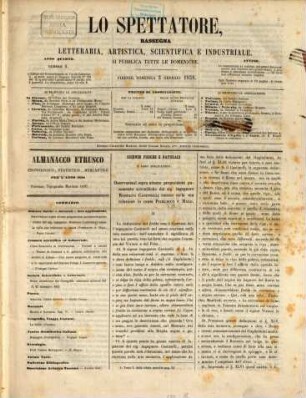 Lo Spettatore : rassegna letteraria, artística, scientifica e industriale, 4. 1858