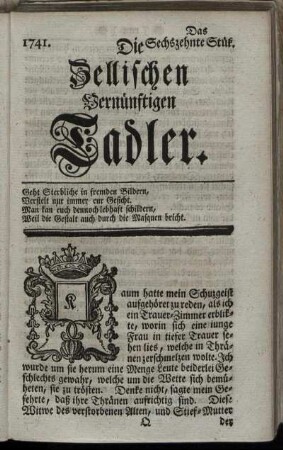 1741. Das Sechszehnte Stük.
