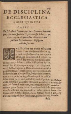 De Disciplina Ecclesiastica Liber Quintus.