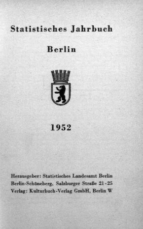 1952: Statistisches Jahrbuch