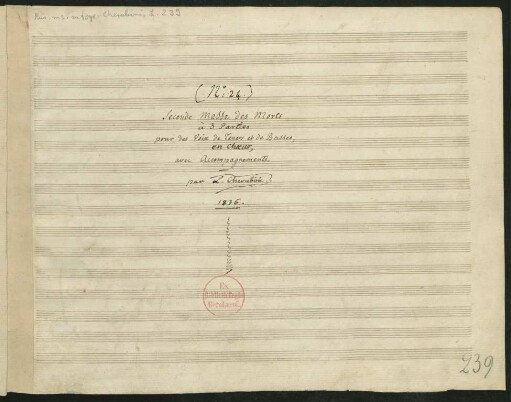 Requiems; Coro maschile, orch; d-Moll